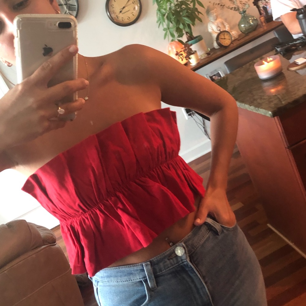 Red crop top
